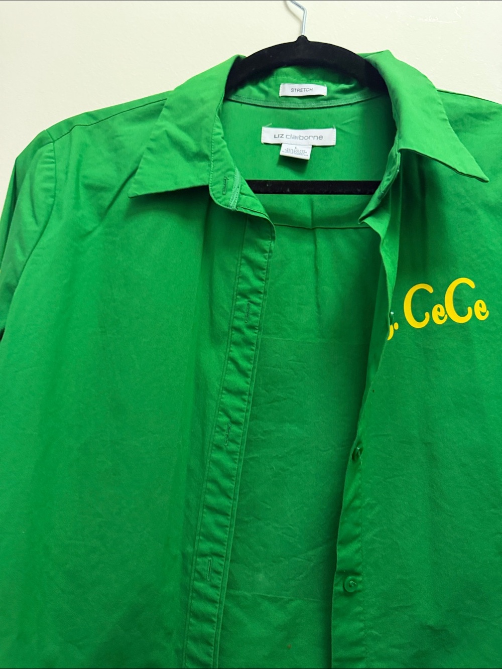 Liz Claiborne Graphic Utility Jacket Green & Yellow Large